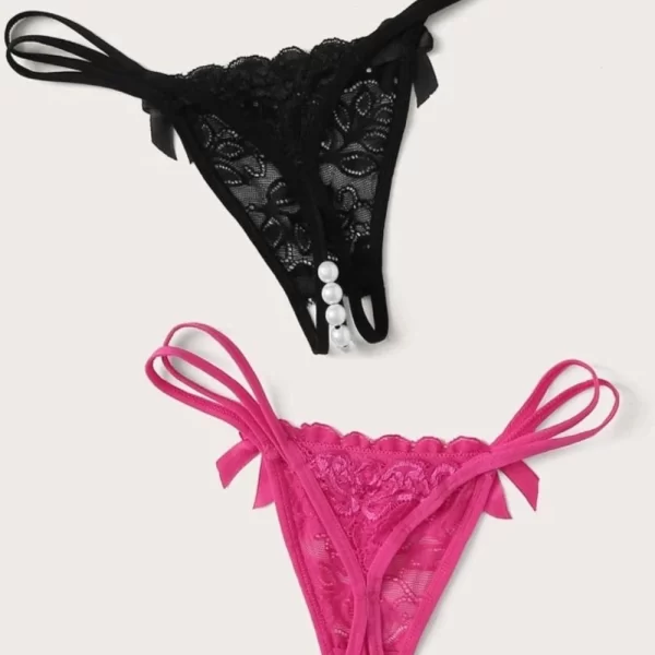 Γυναίκειο String Tres Chic (2 Pack) Μαύρο