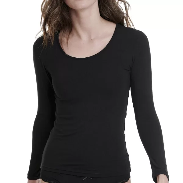 Γυναικείο Φανελάκι Τοπ Walk Μακρύ Μανίκι Μαύρο