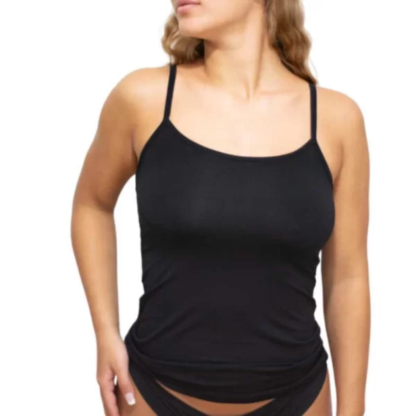 Γυναικείο Φανελάκι Τοπ Nina Club Με Λεπτή Τιράντα Μαύρο