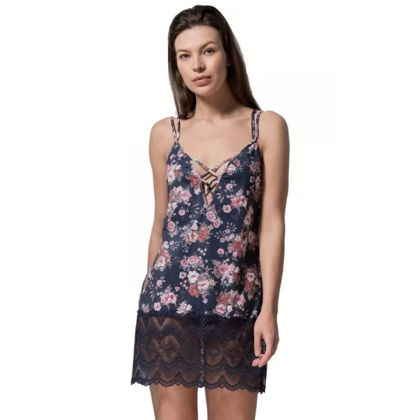 Γυναικείο Νυχτικό LUNA Dahlia Chemise Μπλε