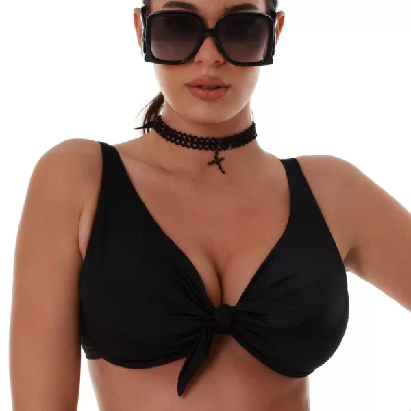 Γυναικείο Μαγιό Bluepoint Bikini Top “Solids” Cup D Μαύρο