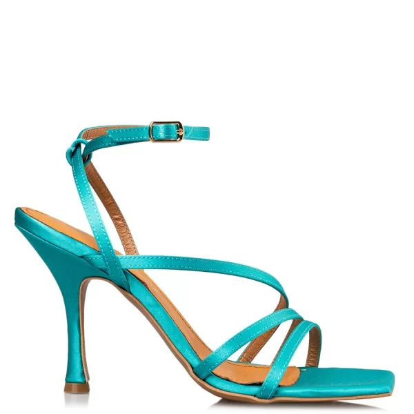 WRAPAROUND SATIN SANDALS