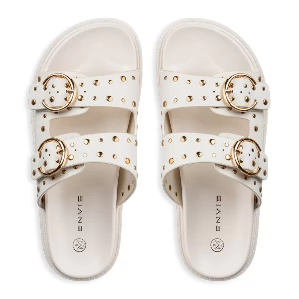 STUDDED FLATFORM SANDALS