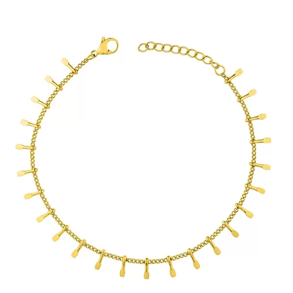 Βραχιόλι για το πόδι με κρόσσια από επίχρυσο ατσάλι