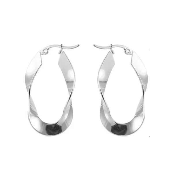 Σκουλαρίκια κρίκοι γεωμετρικοί ατσάλι ασημί