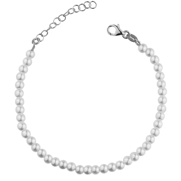 Βραχιόλι από ασήμι 925° με συνθετικές πέρλες 0,4 mm