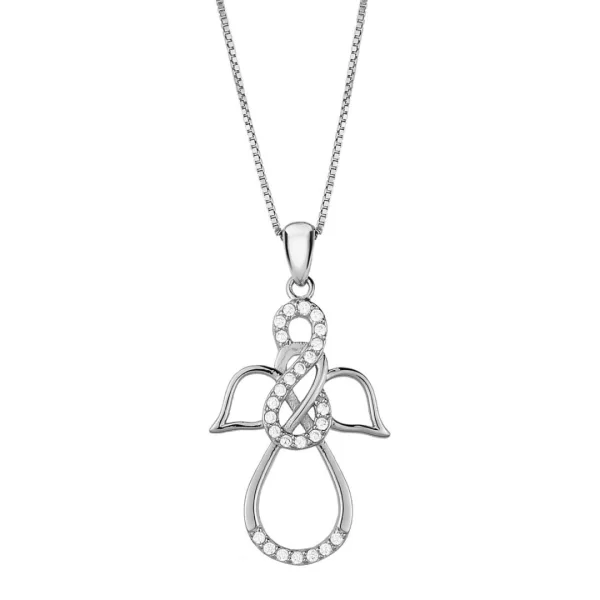 Κολιέ από ασήμι 925° Άγγελος με άπειρο