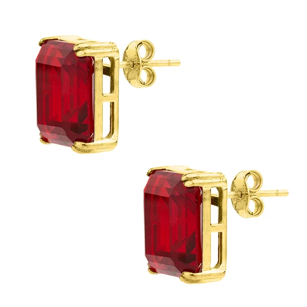 Σκουλαρίκια Fire Red από επιχρυσωμένο ασήμι 925°