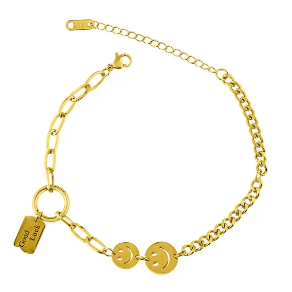 Βραχιόλι Smile από ατσάλι χρυσό χρώμα