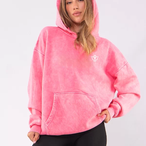 C1106 | Flower Logo - Hoodie Ροζ C1106