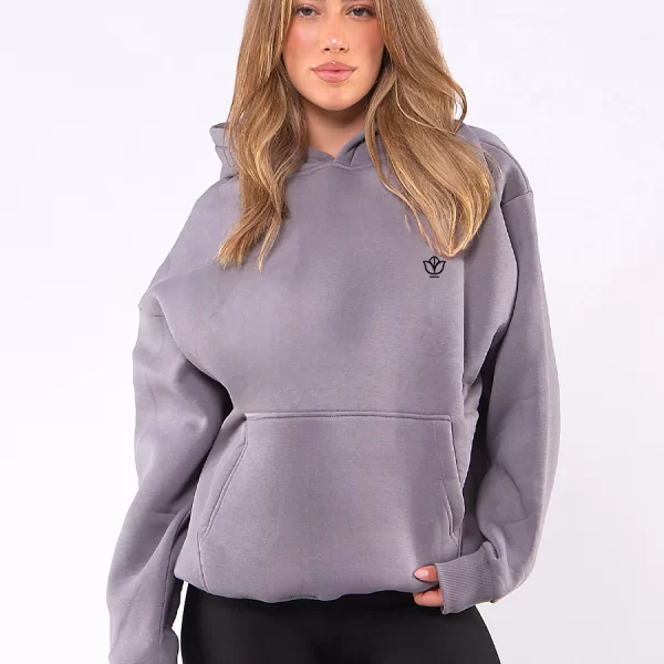 C1116 | Flower Logo 2 - Hoodie Γκρι C1116