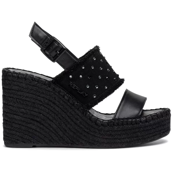 REPLAY μαύρη πλατφόρμα JESS DOUBLE JOY