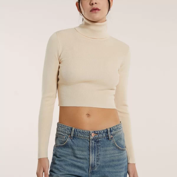 Cropped top πουλόβερ ζιβάγκο