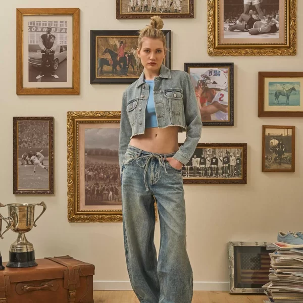 Denim cropped jacket