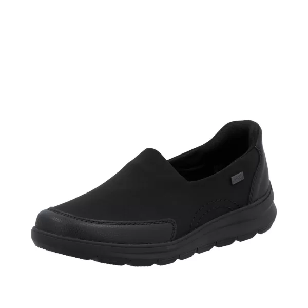 Rieker Z0054-00 Ανατομικό Δερμάτινο Sneaker Μαύρο