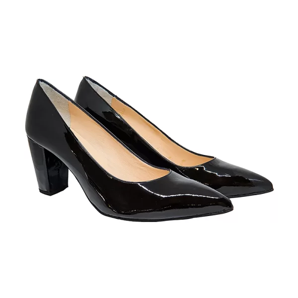 Bigshoes MX9121-01L Δερμάτινη Γόβα Μαύρη 8cm