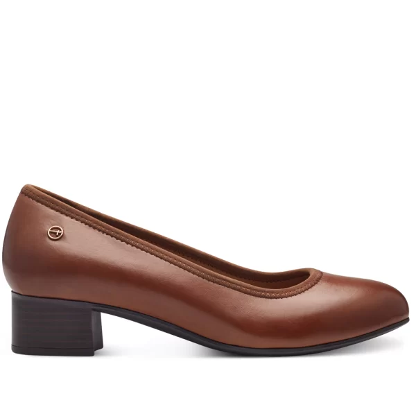 Tamaris 52300-43-305 Ανατομική Δερμάτινη Γόβα Ταμπά 5cm