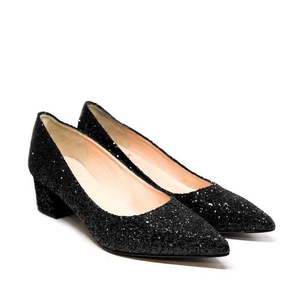 Bigshoes MX9122-01GL Δερμάτινη Γόβα Μαύρη 5.5cm