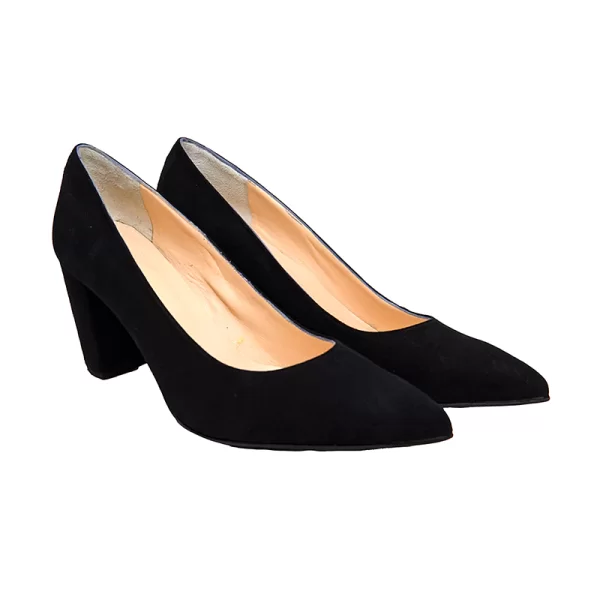 Bigshoes MX9121-01kst Δερμάτινη Γόβα Μαύρη 8cm