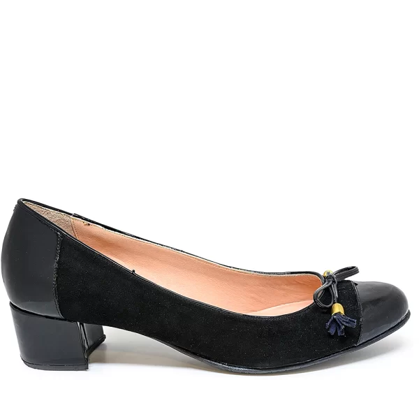 Bigshoes MX1627-01ca Δερμάτινη Γόβα Μαύρη 5cm