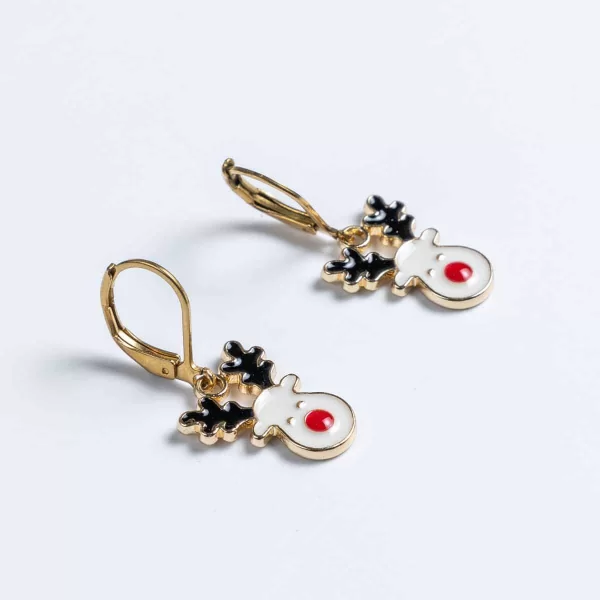 Σκουλαρίκια CUORO με ταράνδους σε κρίκους