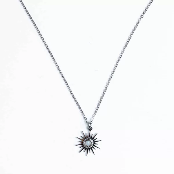 Μενταγιόν Cuoro ασημί αστέρι από ατσάλι