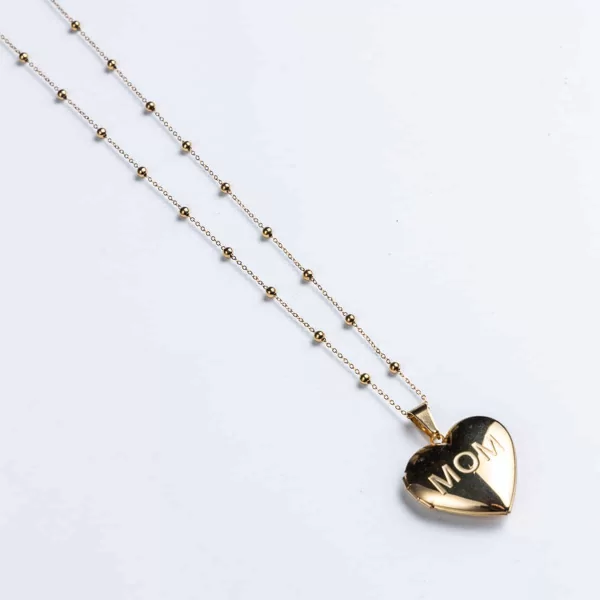 Μακρύ Μενταγιόν CUORO vintage καρδιά ''MOM'' θήκη