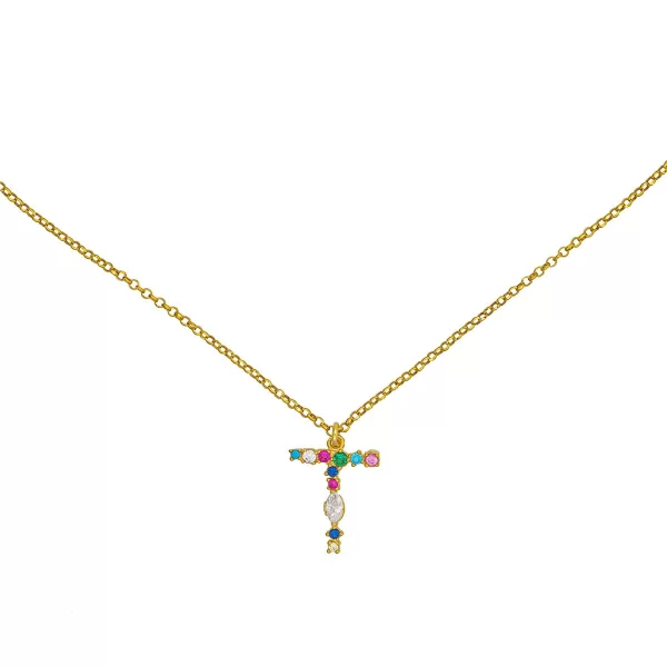 Κολιέ κίτρινο επιχρυσωμένο ασήμι 925, μονόγραμμα 