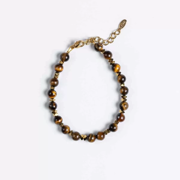 Χειροποίητο βραχιόλι CUORO από ημιπολύτιμες πέτρες μάτι της τίγρης