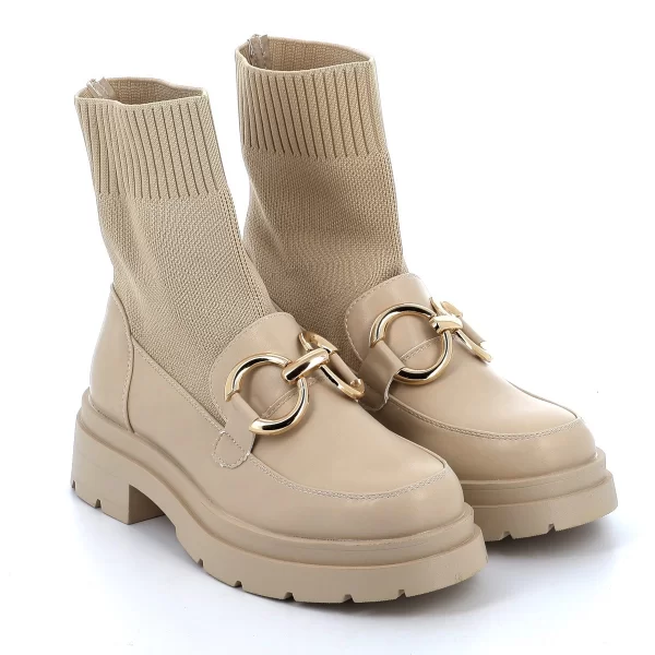 IDEAL SHOES Μποτάκι Γυναικείο - MP03-5726 - ΜΠΕΖ