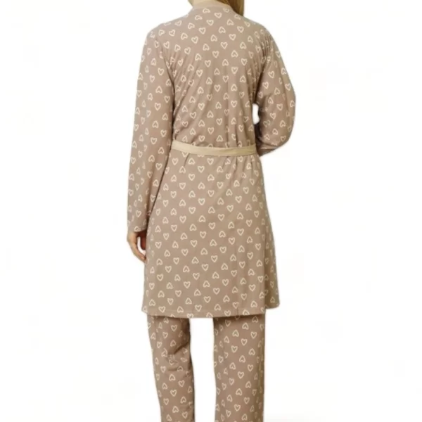 Πιτζάμα εγκυμοσύνης με ρόμπα Pijamood I Love You PJMD9621-Σοκολά