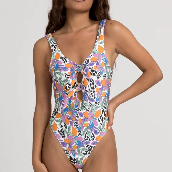 Μαγιό γυναικείο Ολόσωμο με Φιόγκους Floral Animal Print ET1422-3-Πολύχρωμο