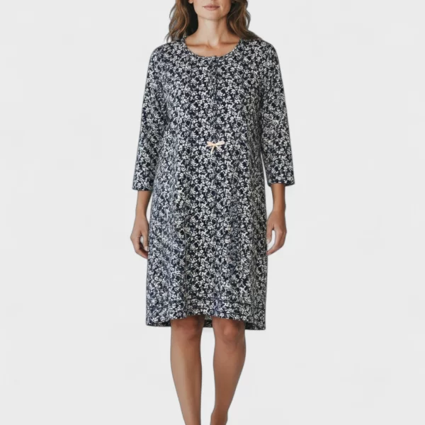 Νυχτικό Γυναικείο Collection Μπλε Floral 100% Βαμβακερό CL2692-2-Μπλε