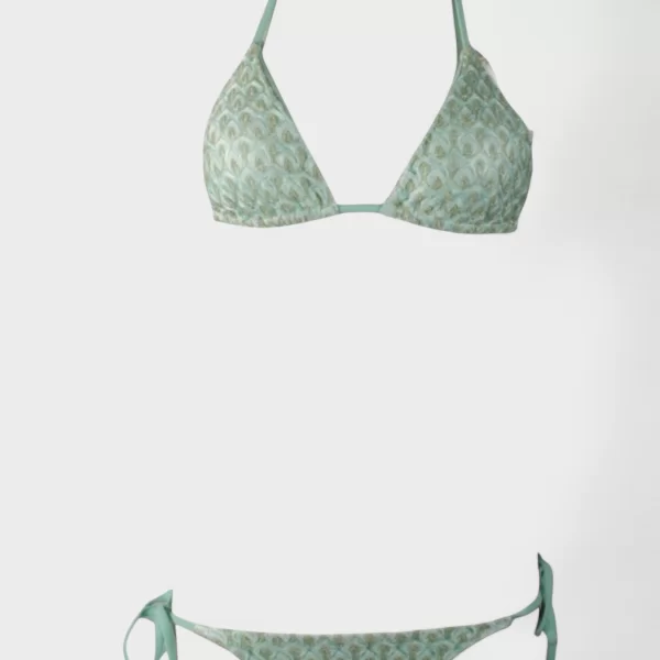 Μπικίνι Triangle Πράσινο με Χρυσή Δαντέλα CL3051-4-Πράσινο