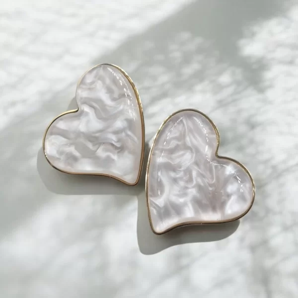 ΣΚΟΥΛΑΡΙΚΙΑ ΑΤΣΑΛΙ ΚΑΡΦΩΤΑ ΧΡΥΣΟ ΚΑΡΔΙΑ ΜΕ ΙΡΙΔΙΖΟΝ ΛΕΥΚΟ