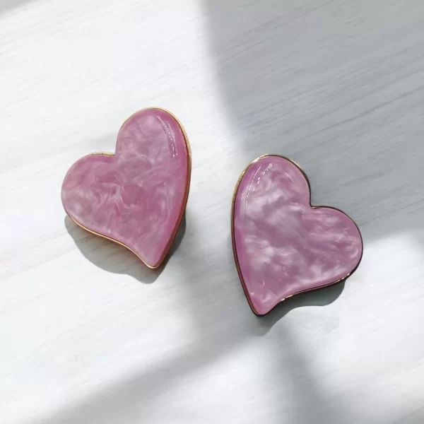 ΣΚΟΥΛΑΡΙΚΙΑ ΑΤΣΑΛΙ ΚΑΡΦΩΤΑ ΧΡΥΣΟ ΚΑΡΔΙΑ ΜΕ ΙΡΙΔΙΖΟΝ ΡΟΖ