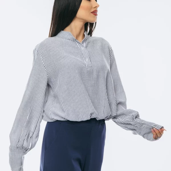 ΜΠΛΟΥΖΟΠΟΥΚΑΜΙΣΟ ΜΕ ΡΙΓΑ Μπλε