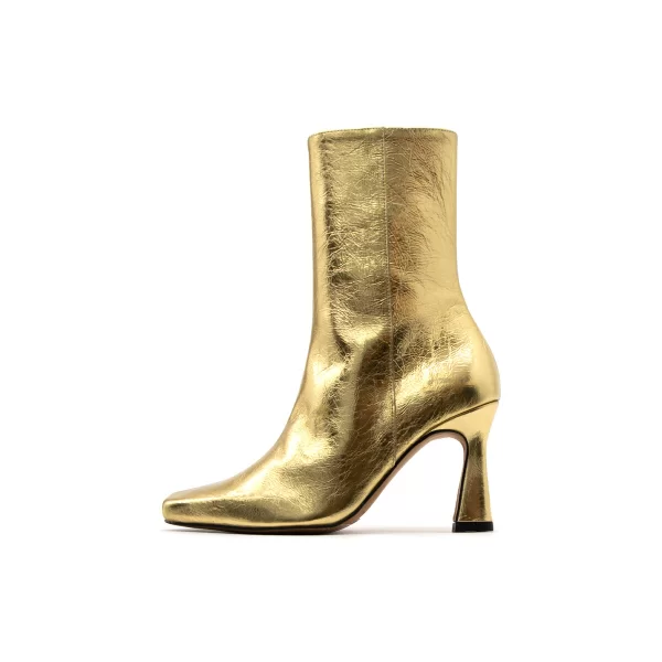 Μποτάκια/Low boots Angel Alarcon METALLIC LEATHER HIGH HEEL ANKLE BOOTS WOMEN