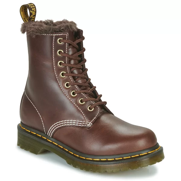 Μπότες Dr. Martens 1460 SERENA DARK BROWN CLASSIC PULL UP