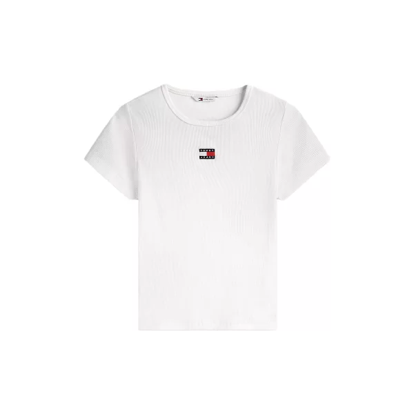 T-shirt με κοντά μανίκια Tommy Hilfiger TOMMY JEANS RIB BADGE SLIM FIT T-SHIRT WOMEN