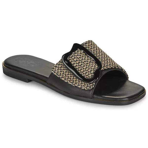 Mules Exé Shoes 556-ORO-RAFFIA-BLACK