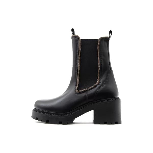 Μποτάκια/Low boots Kotris LEATHER RHINESTONES MID HEEL CHELSEA BOOTS WOMEN