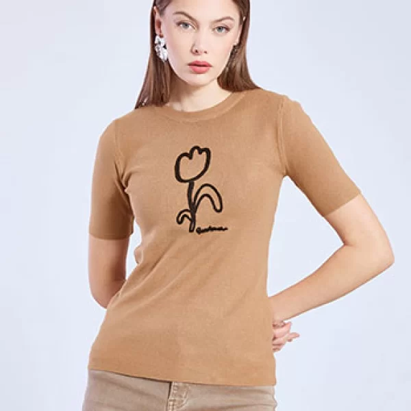 Πουλόβερ με λουλούδι WT7906.4536+4