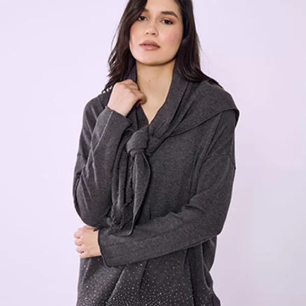 Πουλόβερ με πλεκτό μαντήλι SQ7568.4117+2