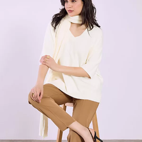 Πουλόβερ με αποσπώμενο κασκόλ SQ7568.4029+3