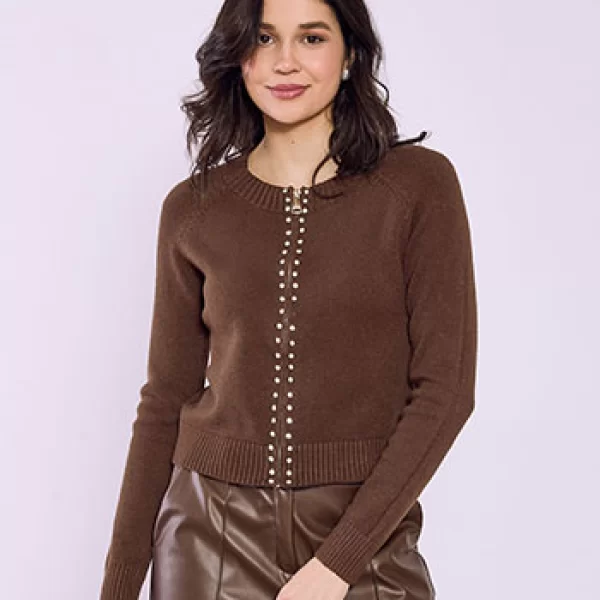 Ζακέτα με πέτρες strass SQ7932.5923+4