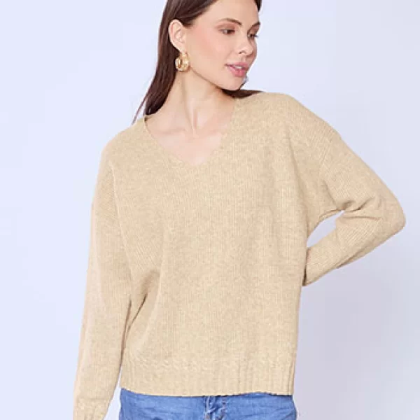 Πουλόβερ ασύμμετρο με V λαιμόκοψη SQ1556.4599+4