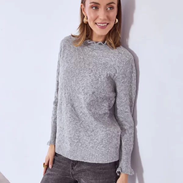 Πουλόβερ με βολάν λεπτομέρειες WT7616.4277+2