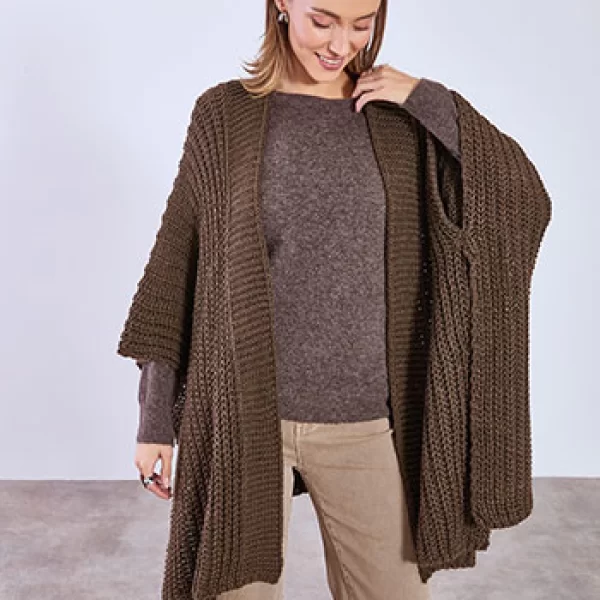 Ζακέτα με χοντρή πλέξη WT7620.5684+3