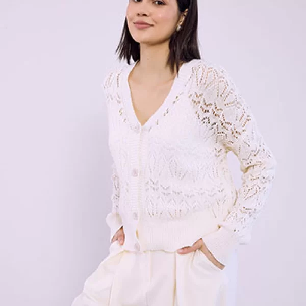 Ζακέτα πλεκτή διάτρητη SQ8011.5125+3